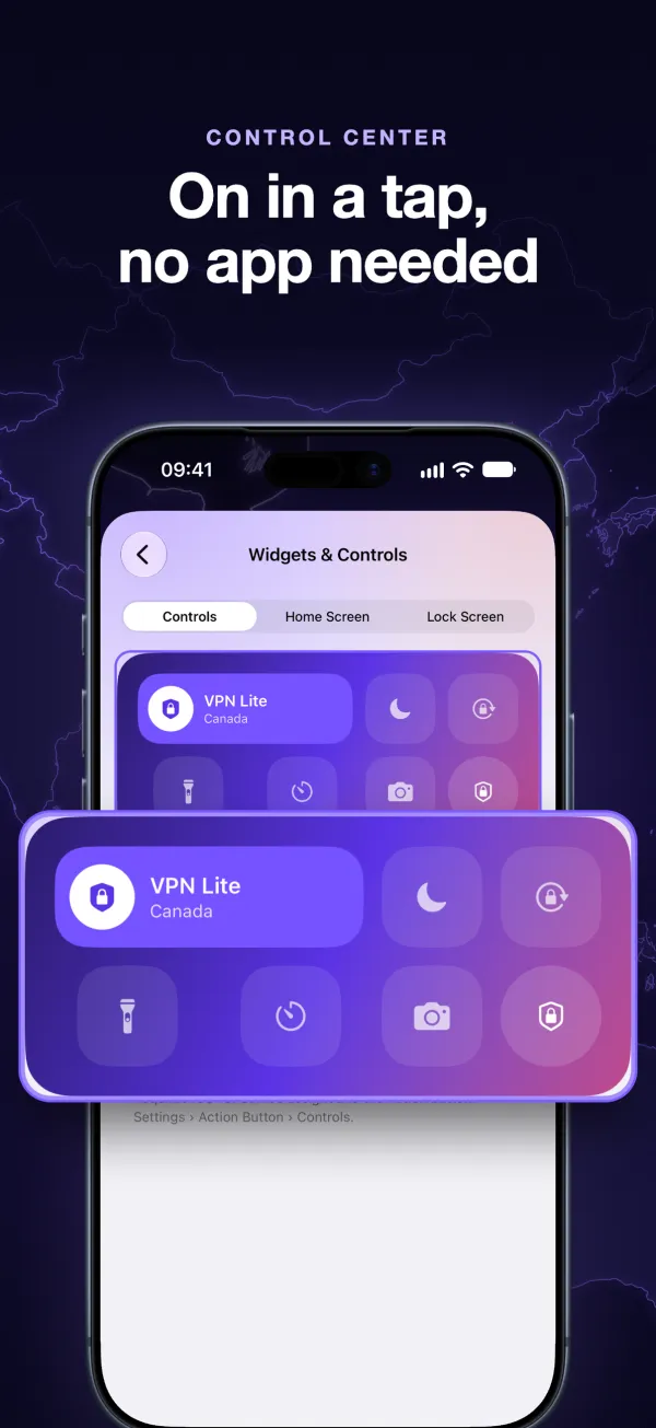 VPN button in Control Center