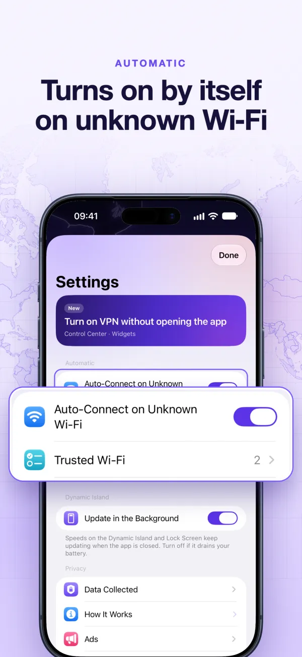 Auto-protect on unfamiliar Wi-Fi